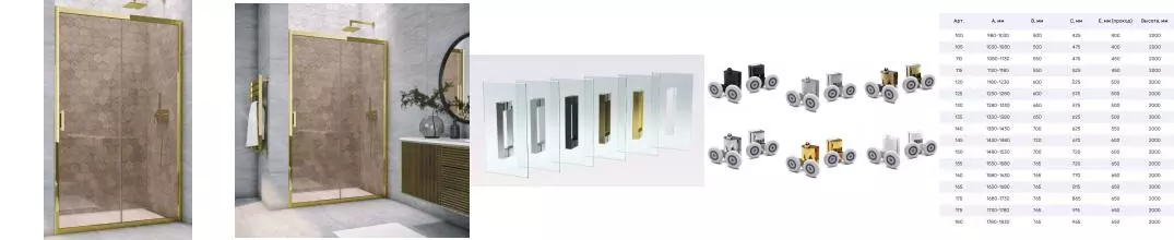 Душевая дверь «Vegas Glass» ZP TUR Novo 165/200 бронза/золото глянцевое универсальная Душевая дверь «Vegas Glass» ZP TUR Novo 165/200 бронза/золото глянцевое универсальная