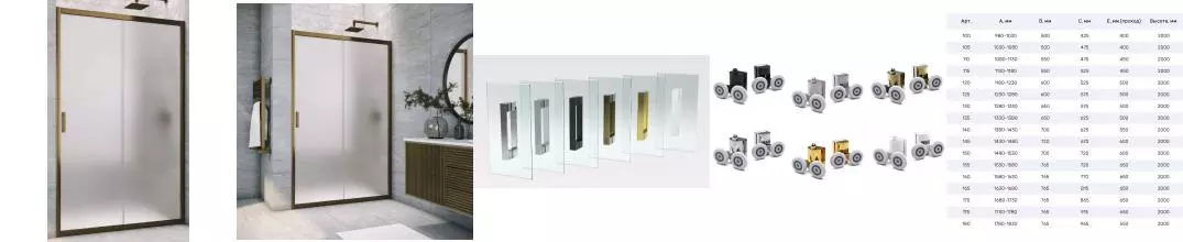 Душевая дверь «Vegas Glass» ZP TUR Novo 175/200 сатин/бронза глянцевая универсальная