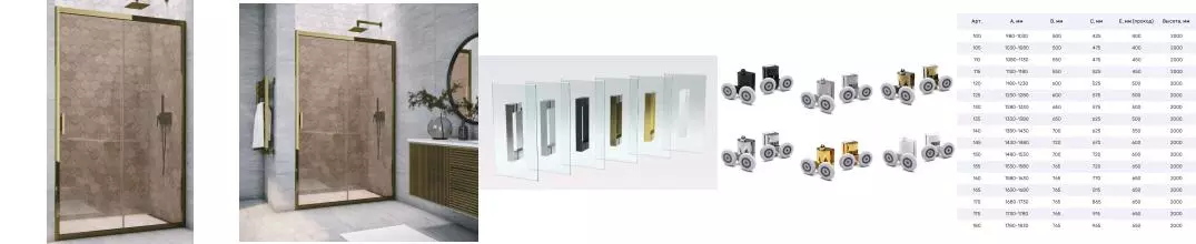 Душевая дверь «Vegas Glass» ZP TUR Novo 175/200 бронза/бронза глянцевая универсальная