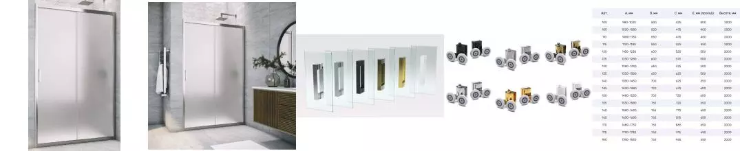 Душевая дверь «Vegas Glass» ZP TUR Novo 180/200 180/200 сатин/хром глянцевый универсальная