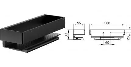 Полка в ванну «Keuco» Edition 11 11159370000 на стену чёрная матовая Полка в ванну «Keuco» Edition 11 11159370000 на стену чёрная матовая