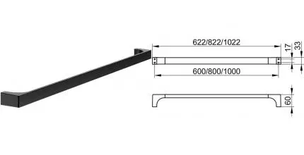 Полотенцедержатель «Keuco» Edition 11 11101370800 на стену чёрный матовый Полотенцедержатель «Keuco» Edition 11 11101370800 на стену чёрный матовый