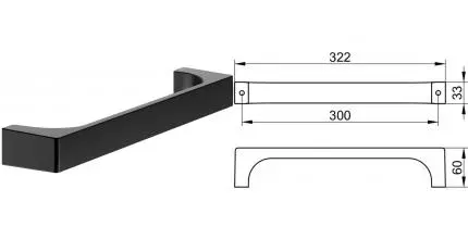 Поручень «Keuco» Edition 11 11107370000 на стену чёрный матовый Поручень «Keuco» Edition 11 11107370000 на стену чёрный матовый