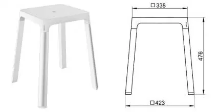 Сиденье «Keuco» Axess 35082170051 алюминий, пластик алюминий/белый