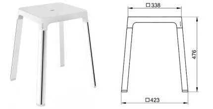Сиденье «Keuco» Axess 35082010051 алюминий, пластик хром/белый