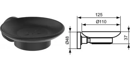 Мыльница «Ideal Standard» Iom A7929XG на стену чёрная матовая Мыльница «Ideal Standard» Iom A7929XG на стену чёрная матовая