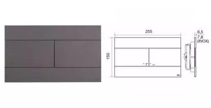 Кнопка смыва «Oli» Slim 659058/886947 серый матовый