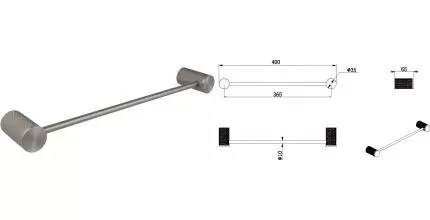 Полотенцедержатель «Allen Brau» Priority 4.0 6.31С11-MG на стену брашированный графит