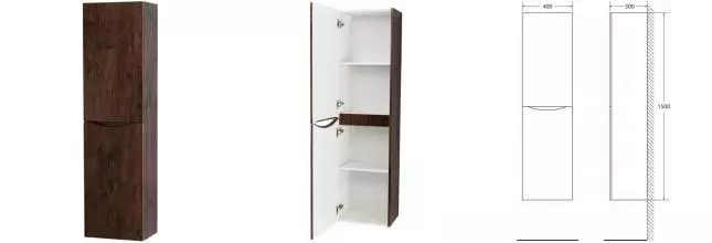 Пенал «Belbagno» Fly/Marino L 40 подвесной Nero Lucido левый Пенал «Belbagno» Fly/Marino L 40 подвесной Nero Lucido левый