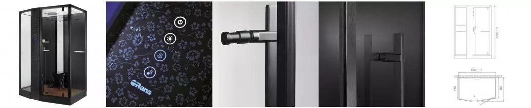 Душевая кабина «Orans» SR-89102LS 150/100 низкий поддон прозрачная/чёрная с баней с гидромассажем с электрикой левая Душевая кабина «Orans» SR-89102LS 150/100 низкий поддон прозрачная/чёрная с баней с гидромассажем с электрикой левая