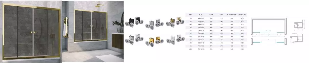 Шторка на ванну стеклянная «Vegas Glass» Z2V Tur Novo 155/140 графит/золото глянцевое Шторка на ванну стеклянная «Vegas Glass» Z2V Tur Novo 155/140 графит/золото глянцевое