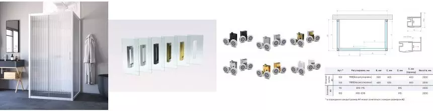 Душевой угол-ограждение «Vegas Glass» ZP-U Novo h2000 100/90 Moru/белый без поддона универсальный