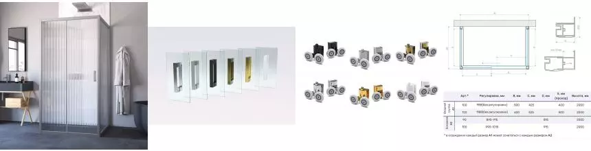 Душевой угол-ограждение «Vegas Glass» ZP-U Novo h2000 100/90 Moru/хром матовый без поддона универсальный