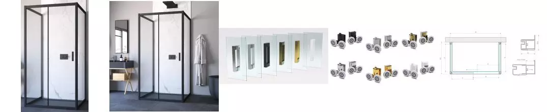Душевой угол-ограждение «Vegas Glass» ZP-U Novo h2000 100/100 прозрачный/чёрный матовый без поддона универсальный Душевой угол-ограждение «Vegas Glass» ZP-U Novo h2000 100/100 прозрачный/чёрный матовый без поддона универсальный