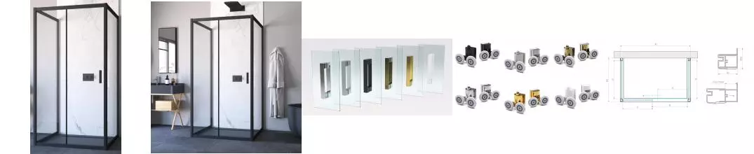Душевой угол-ограждение «Vegas Glass» ZP-U Novo h2000 100/100 Crystal vision/чёрный матовый без поддона универсальный Душевой угол-ограждение «Vegas Glass» ZP-U Novo h2000 100/100 Crystal vision/чёрный матовый без поддона универсальный