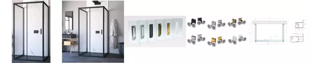 Душевой угол-ограждение «Vegas Glass» ZP-U Novo h2000 / Crystal vision/чёрный матовый без поддона универсальный Душевой угол-ограждение «Vegas Glass» ZP-U Novo h2000 / Crystal vision/чёрный матовый без поддона универсальный