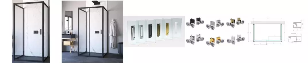 Душевой угол-ограждение «Vegas Glass» ZP-U Novo h2000 120/100 прозрачный/чёрный матовый без поддона универсальный Душевой угол-ограждение «Vegas Glass» ZP-U Novo h2000 120/100 прозрачный/чёрный матовый без поддона универсальный