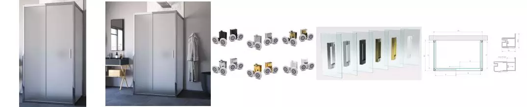 Душевой угол-ограждение «Vegas Glass» ZP-U TUR Novo 100/90 сатин/хром глянцевый без поддона универсальный