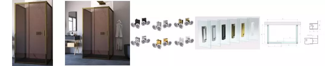 Душевой угол-ограждение «Vegas Glass» ZP-U TUR Novo 100/100 бронза/бронза без поддона универсальный Душевой угол-ограждение «Vegas Glass» ZP-U TUR Novo 100/100 бронза/бронза без поддона универсальный