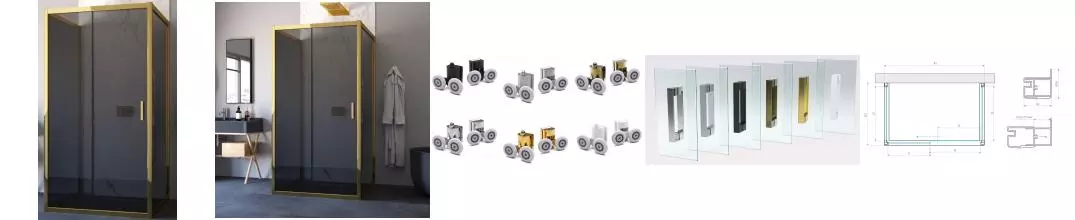 Душевой угол-ограждение «Vegas Glass» ZP-U TUR Novo 120/90 графит/золото глянцевое без поддона универсальный Душевой угол-ограждение «Vegas Glass» ZP-U TUR Novo 120/90 графит/золото глянцевое без поддона универсальный