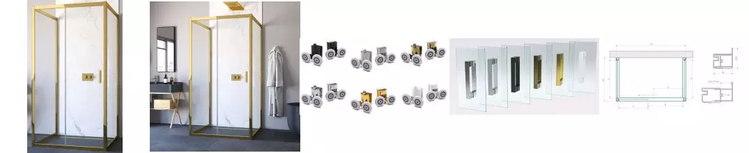 Душевой угол-ограждение «Vegas Glass» ZP-U TUR Novo 120/90 Crystal vision/золото глянцевое без поддона универсальный Душевой угол-ограждение «Vegas Glass» ZP-U TUR Novo 120/90 Crystal vision/золото глянцевое без поддона универсальный