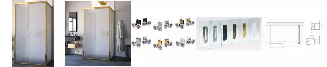 Душевой угол-ограждение «Vegas Glass» ZP-U TUR Novo 120/100 сатин/золото глянцевое без поддона универсальный Душевой угол-ограждение «Vegas Glass» ZP-U TUR Novo 120/100 сатин/золото глянцевое без поддона универсальный