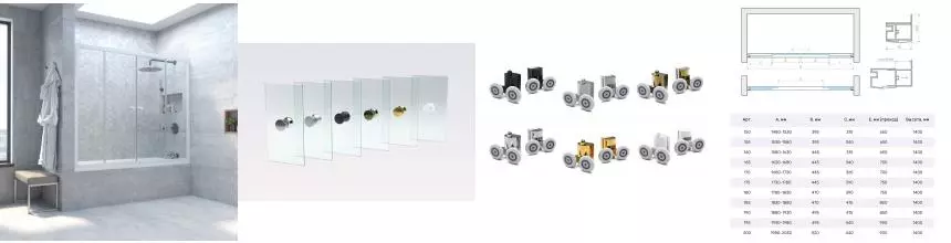 Шторка на ванну стеклянная «Vegas Glass» Z2V Novo 165/140 прозрачная/белая Шторка на ванну стеклянная «Vegas Glass» Z2V Novo 165/140 прозрачная/белая