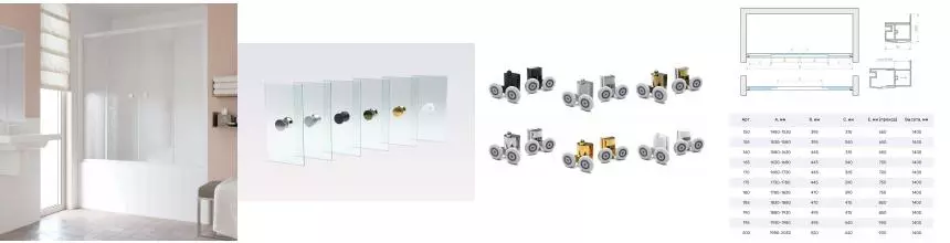 Шторка на ванну стеклянная «Vegas Glass» Z2V Novo 200/140 шиншилла/белая