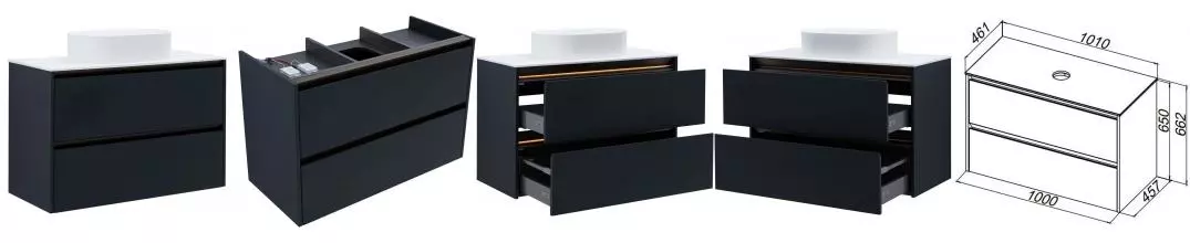 Тумба с раковиной «Allen Brau» Activity 100 подвесная антрацит матовый/олива браш 307994 Тумба с раковиной «Allen Brau» Activity 100 подвесная антрацит матовый/олива браш 307994