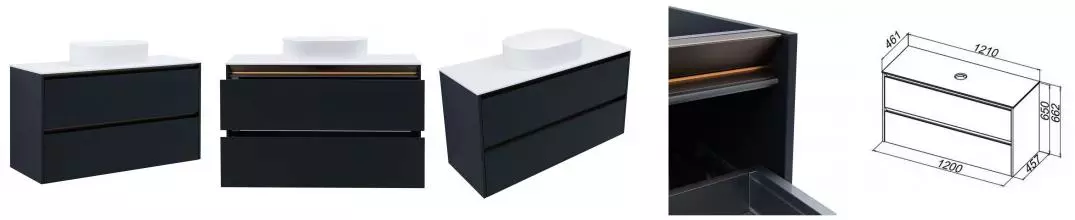 Тумба с раковиной «Allen Brau» Activity 120 подвесная антрацит матовый/олива браш 308001 Тумба с раковиной «Allen Brau» Activity 120 подвесная антрацит матовый/олива браш 308001