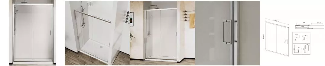Душевая дверь «Vincea» City VDS-5CT140CL 140/195 прозрачная/хром Душевая дверь «Vincea» City VDS-5CT140CL 140/195 прозрачная/хром