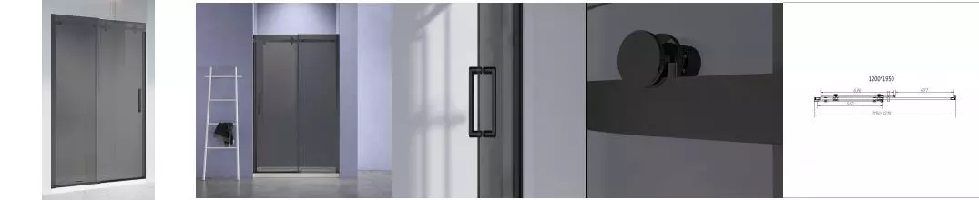 Душевая дверь «Vincea» Como-N VDS-4CN120CGB 120/195 тонированная/чёрная