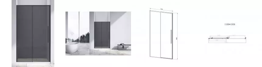 Душевая дверь «Vincea» Slim-N VDS-4SN110CGB 110/195 тонированная/чёрная Душевая дверь «Vincea» Slim-N VDS-4SN110CGB 110/195 тонированная/чёрная