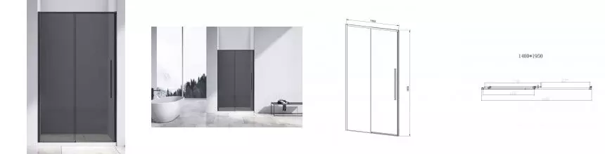 Душевая дверь «Vincea» Slim-N VDS-4SN140CGB 140/195 тонированная/чёрная Душевая дверь «Vincea» Slim-N VDS-4SN140CGB 140/195 тонированная/чёрная
