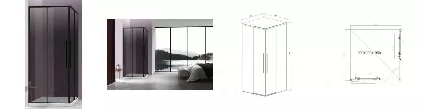 Душевой угол-ограждение «Vincea» Slim-N VSS-4SN900CGB 90/90 тонированный/чёрный квадратный без поддона Душевой угол-ограждение «Vincea» Slim-N VSS-4SN900CGB 90/90 тонированный/чёрный квадратный без поддона