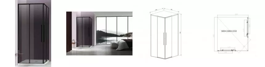 Душевой угол-ограждение «Vincea» Slim-N VSS-4SN9010CGB 100/90 тонированный/чёрный прямоугольный без поддона Душевой угол-ограждение «Vincea» Slim-N VSS-4SN9010CGB 100/90 тонированный/чёрный прямоугольный без поддона