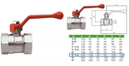 Кран шаровой магистральный «Remer» 369FF 2.1/2"-2.1/2" ВР-ВР никель