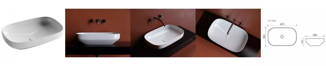 Раковина «Ceramica Nova» Element 60/38 CN5030 фарфоровая белая Раковина «Ceramica Nova» Element 60/38 CN5030 фарфоровая белая