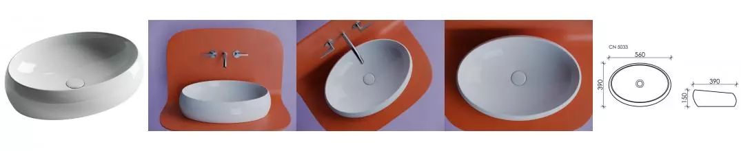 Раковина «Ceramica Nova» Element 56/39 CN5033 фарфоровая белая Раковина «Ceramica Nova» Element 56/39 CN5033 фарфоровая белая