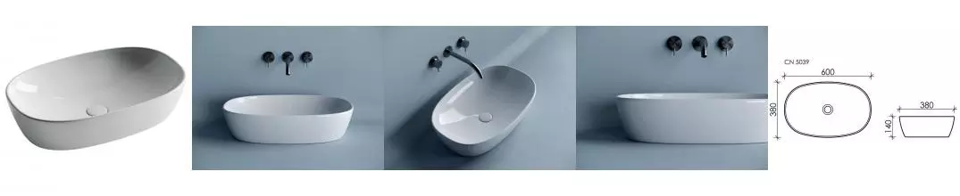 Раковина «Ceramica Nova» Element 60/38 CN5039 фарфоровая белая Раковина «Ceramica Nova» Element 60/38 CN5039 фарфоровая белая