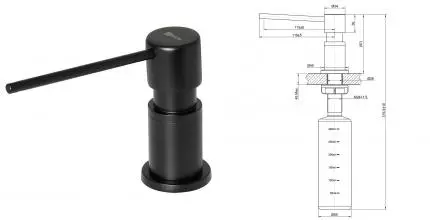 Встраиваемый дозатор для моющего средства «Lemark» Expert LM8203BL чёрный матовый