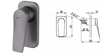 Смеситель для душа «Lemark» Bronx LM3723GM графит Смеситель для душа «Lemark» Bronx LM3723GM графит