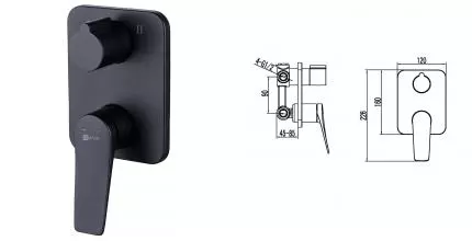 Смеситель для душа «Lemark» Bronx LM3727BL чёрный матовый Смеситель для душа «Lemark» Bronx LM3727BL чёрный матовый