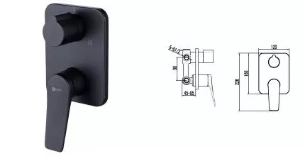 Смеситель для душа «Lemark» Bronx LM3728BL чёрный матовый Смеситель для душа «Lemark» Bronx LM3728BL чёрный матовый