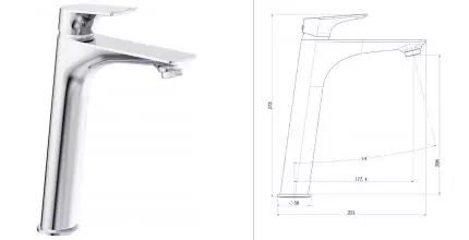 Смеситель для раковины «Belbagno» MARINO-LMC-CRM-W0 хром