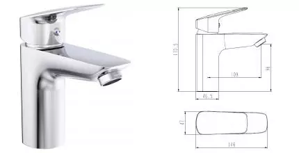 Смеситель для раковины «Belbagno» DUE-LVM-CRM-W0 хром