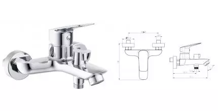 Смеситель для ванны «Belbagno» DUE-VASM-CRM хром Смеситель для ванны «Belbagno» DUE-VASM-CRM хром