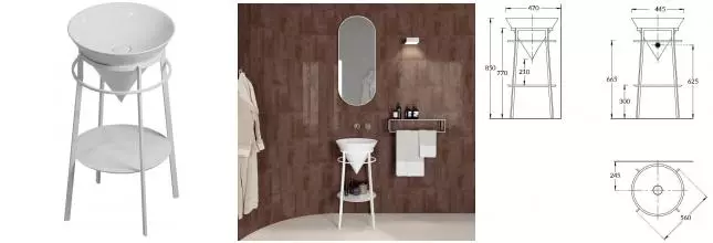 Консоль «Kerama Marazzi» Cono 44 (Cono 44) белая матовая