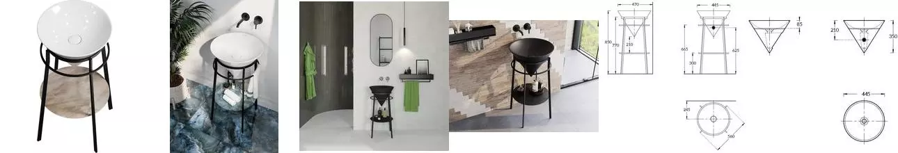 Консоль «Kerama Marazzi» Cono 44 (Cono 44) чёрная матовая Консоль «Kerama Marazzi» Cono 44 (Cono 44) чёрная матовая