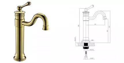 Уценка, Смеситель для раковины «Timo» Adelia 6011/02F антик